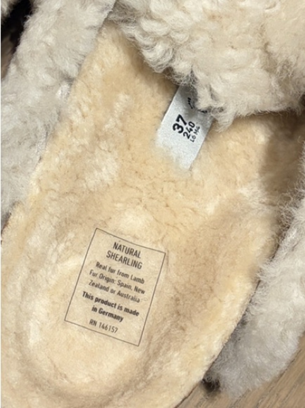 Birkenstock Boston Big Buckle Shearling Clogs Eggshell Sandals Shoes EU 37 NEW - Picture 9 of 12